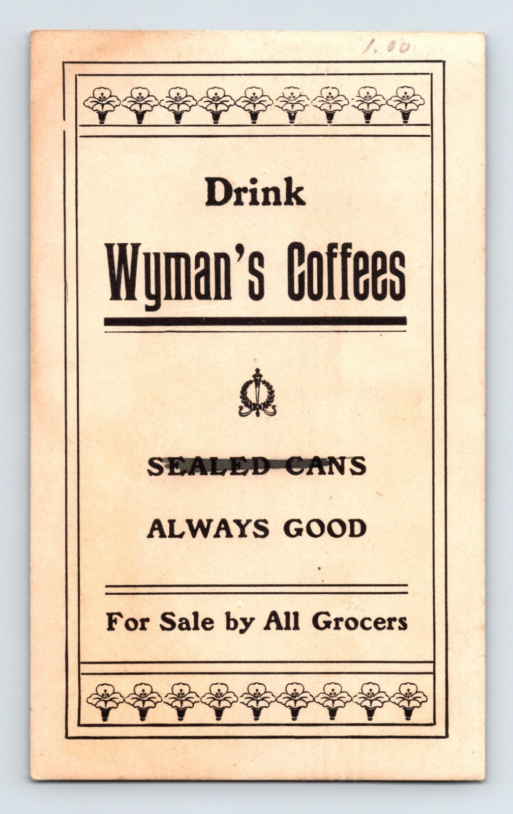 Wyman’s Coffees Victorian Trade Card Children Apple Advertising - 3 x 5