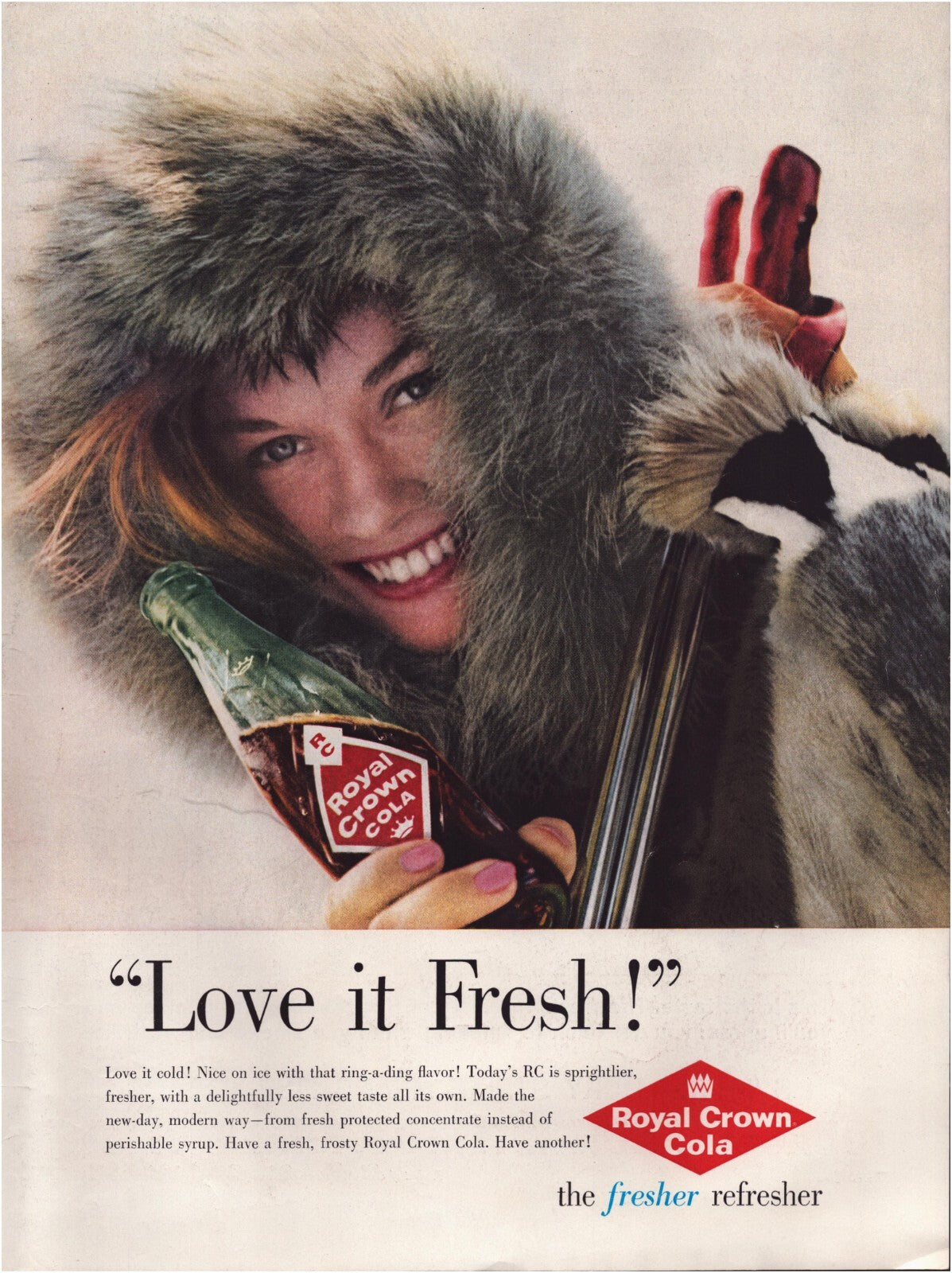 Royal Crown RC Cola 1960 Love It Fresh Print Ad 10.5 x 13.5