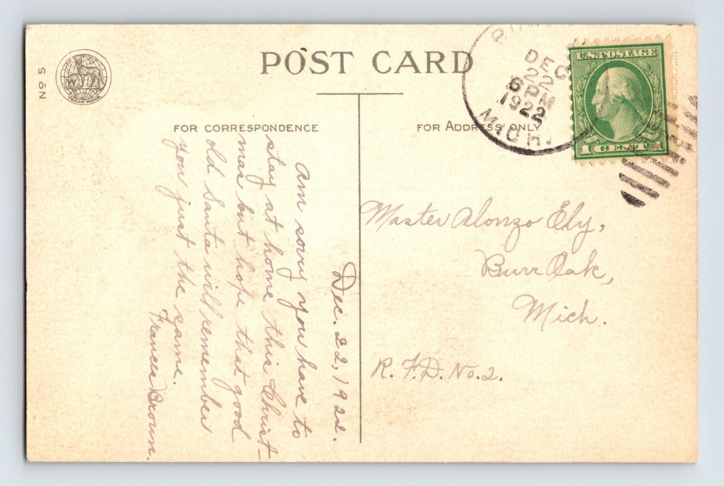 Children Winter Coats Umbrella Christmas Clapsaddle Greetings 1922 Postcard