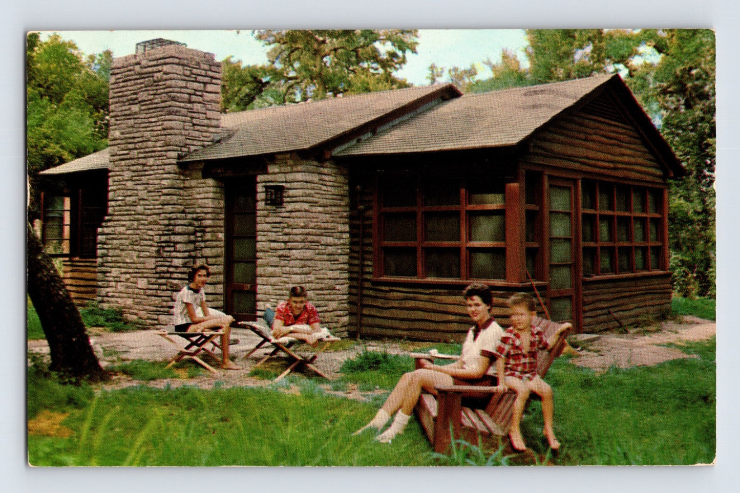 Leakey Texas Garner Camp Cabin 1960s Postcard Posted Chrome