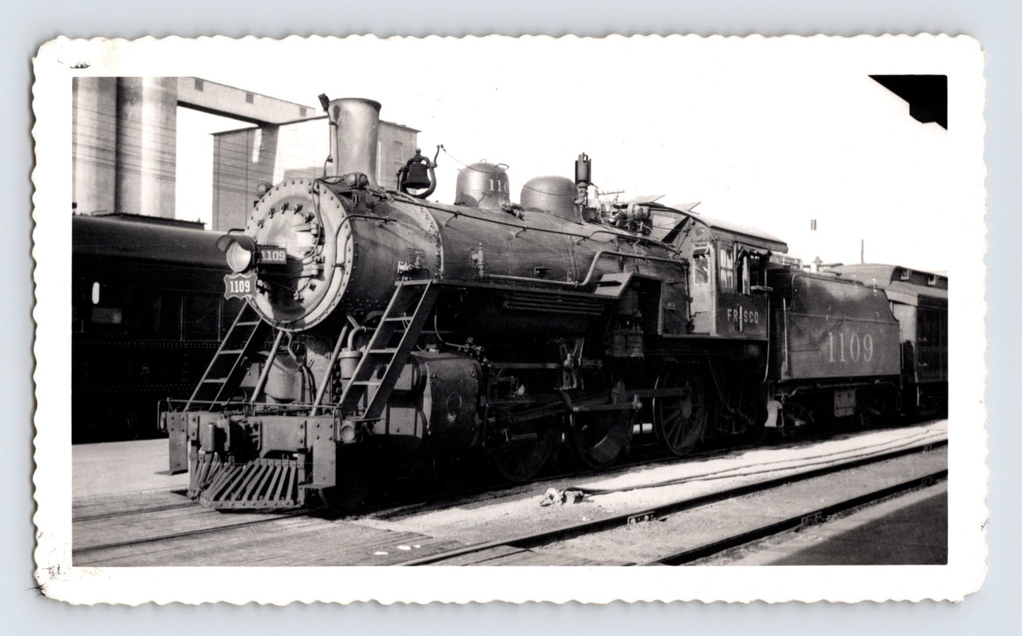 St Louis San Francisco Frisco 4-6-0 steam locomotive number 1109 Springfield Missouri 1948 railroad photo
