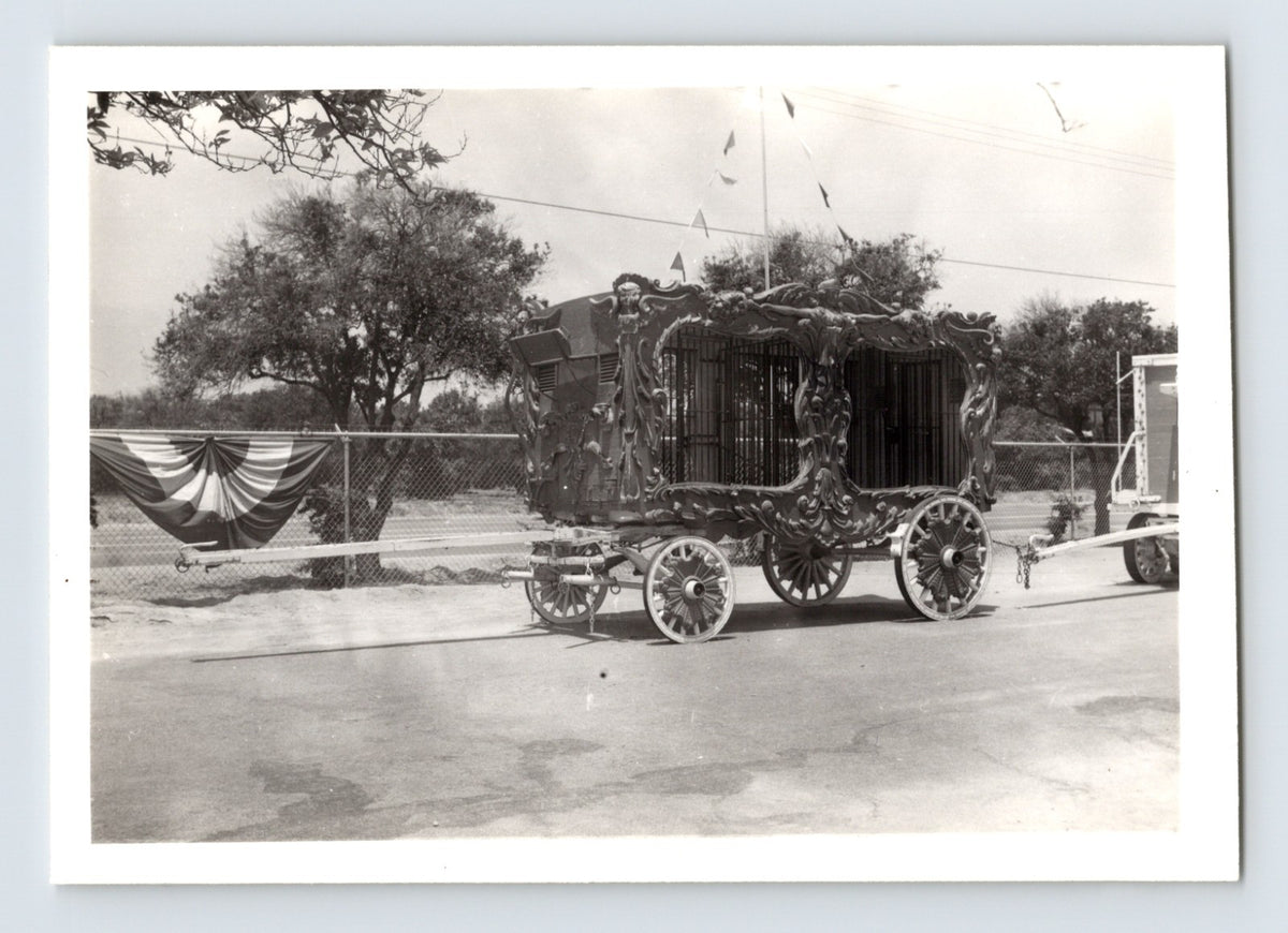 Disneyland Mickey Mouse Club Circus cage wagon parked circus prop wagon 1955 Anaheim California