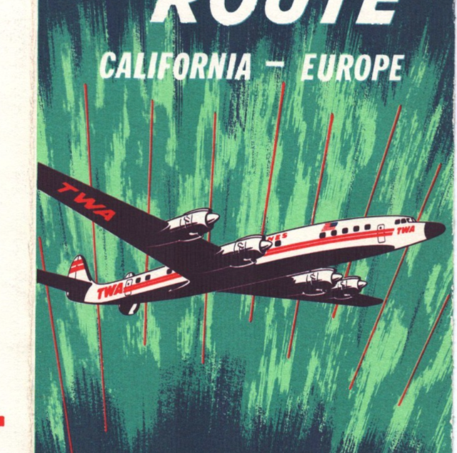 TWA Trans World Airlines 1957 Polar Route System Time Table Brochure