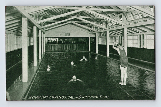 Byron Hot Springs California Resort Swimming Pool 1922 Postcard Posted