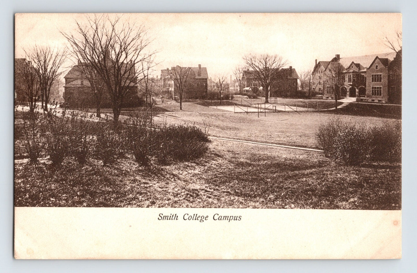 Northampton Massachusetts Smith College campus early buildings landscape 1910s postcard