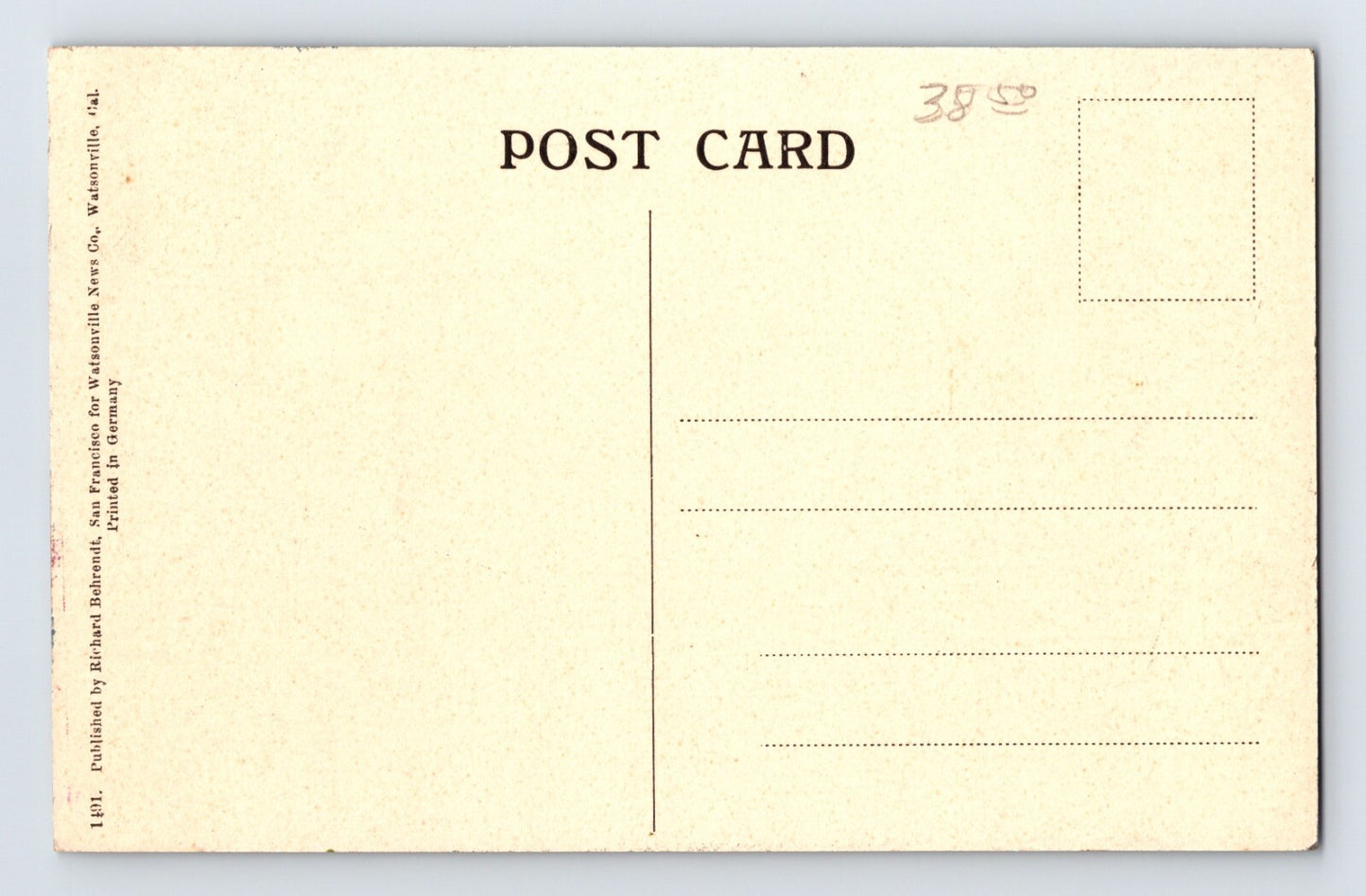 Watsonville California Main Street Pajaroni 1912 Postcard Posted Divided Back