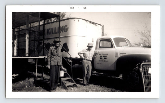 Kelly Miller Circus 1955 photo sideshow truck lady killing gorilla act Frank Ellis truck 3.5 x 5.5