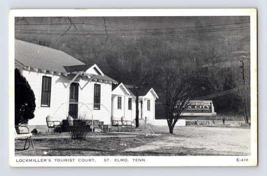St Elmo Tennessee Lockmillers Tourist Court roadside cabins 1940s postcard