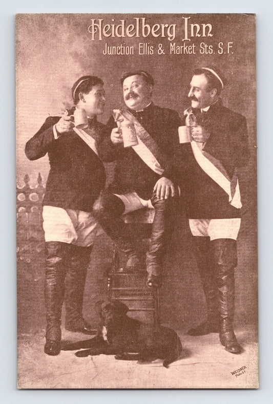 San Francisco California Heidelberg Inn Tavern 1910s Postcard Unposted Divided