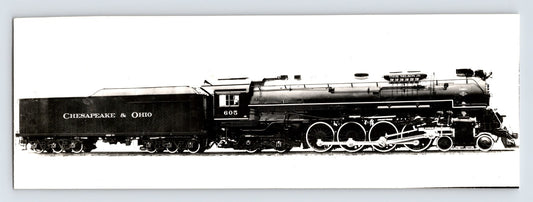 Chesapeake and Ohio Railway 4-8-4 Northern type steam locomotive 606 publicity-style side profile photograph 1940s