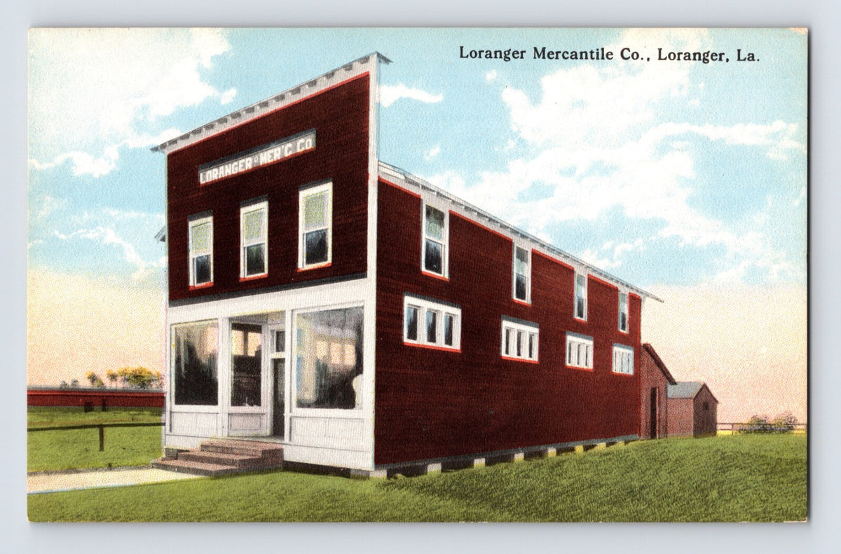 Loranger Louisiana Loranger Mercantile Company store building postcard showing rural general store structure