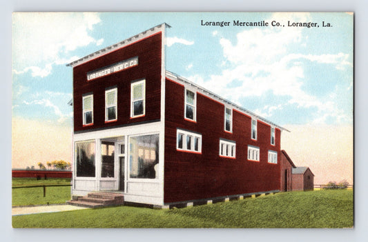 Loranger Louisiana Loranger Mercantile Company store building postcard showing rural general store structure