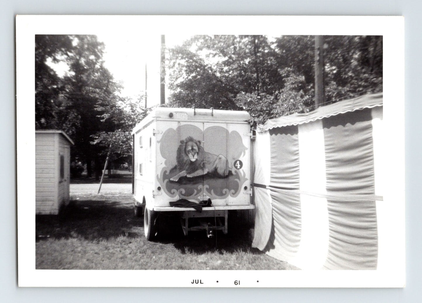 Madden Stillian Circus 1961 Photo Trailer Wagon Lion 5 x 3.5