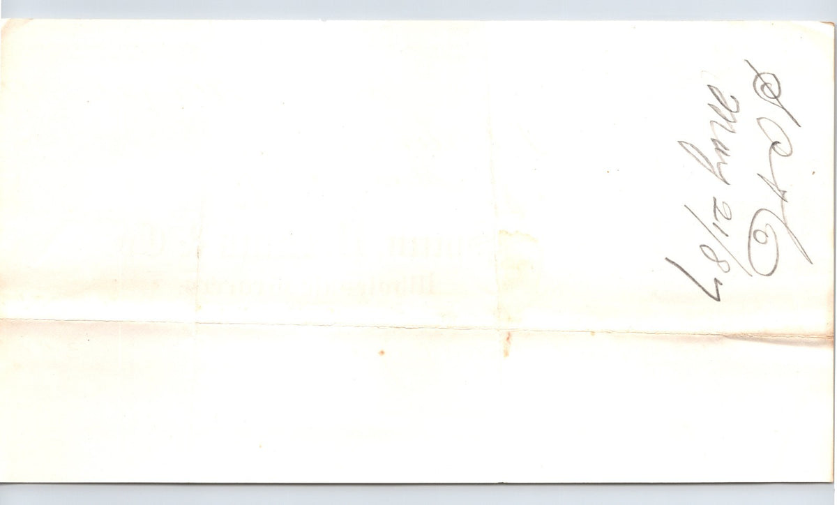 Rochester New York 1887 Smith Perkins Wholesale Grocers Cigars Billhead 8.5 x 4.5