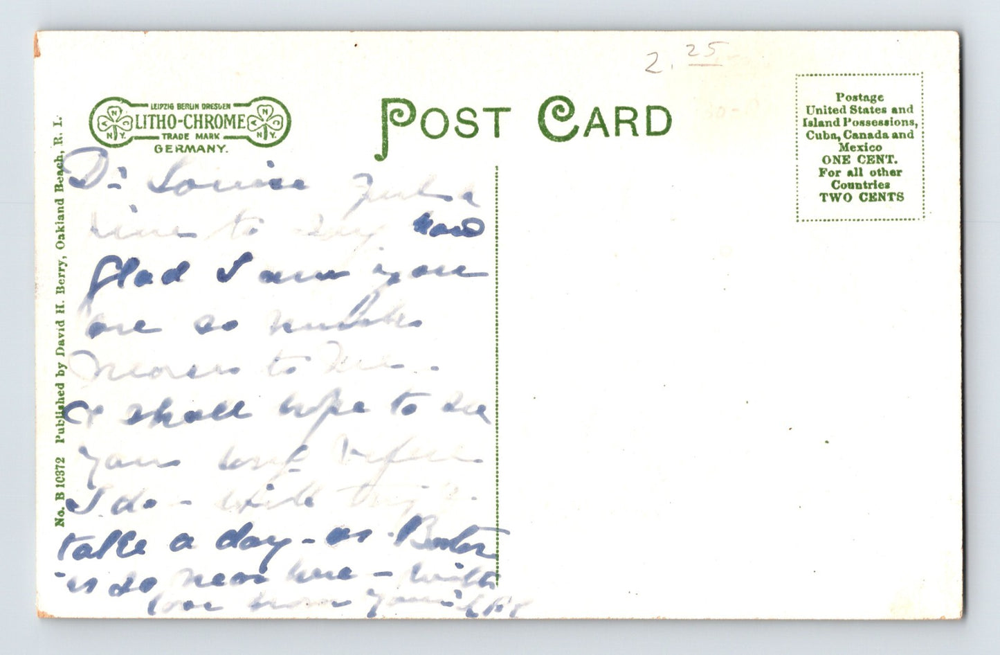 Oakland Beach Rhode Island West Beach 1910s Postcard Unposted Divided Back
