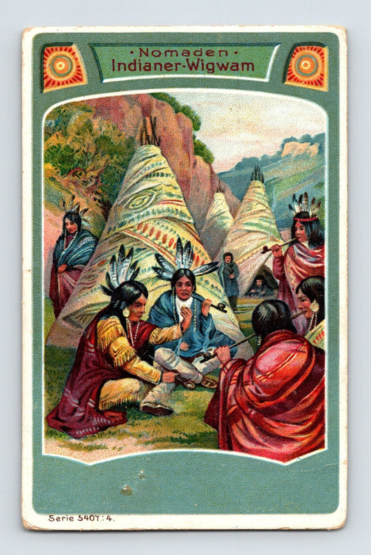 Native American Wigwam Tepee Nomaden 1890s Victorian Trade Card - 2.5 x 4