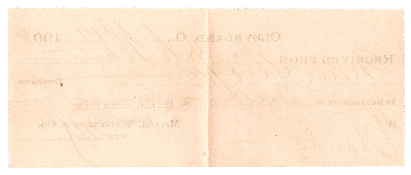 Cleveland Ohio 1906 Miller Cohn Weizenhof Company Receipt with Envelope Cover