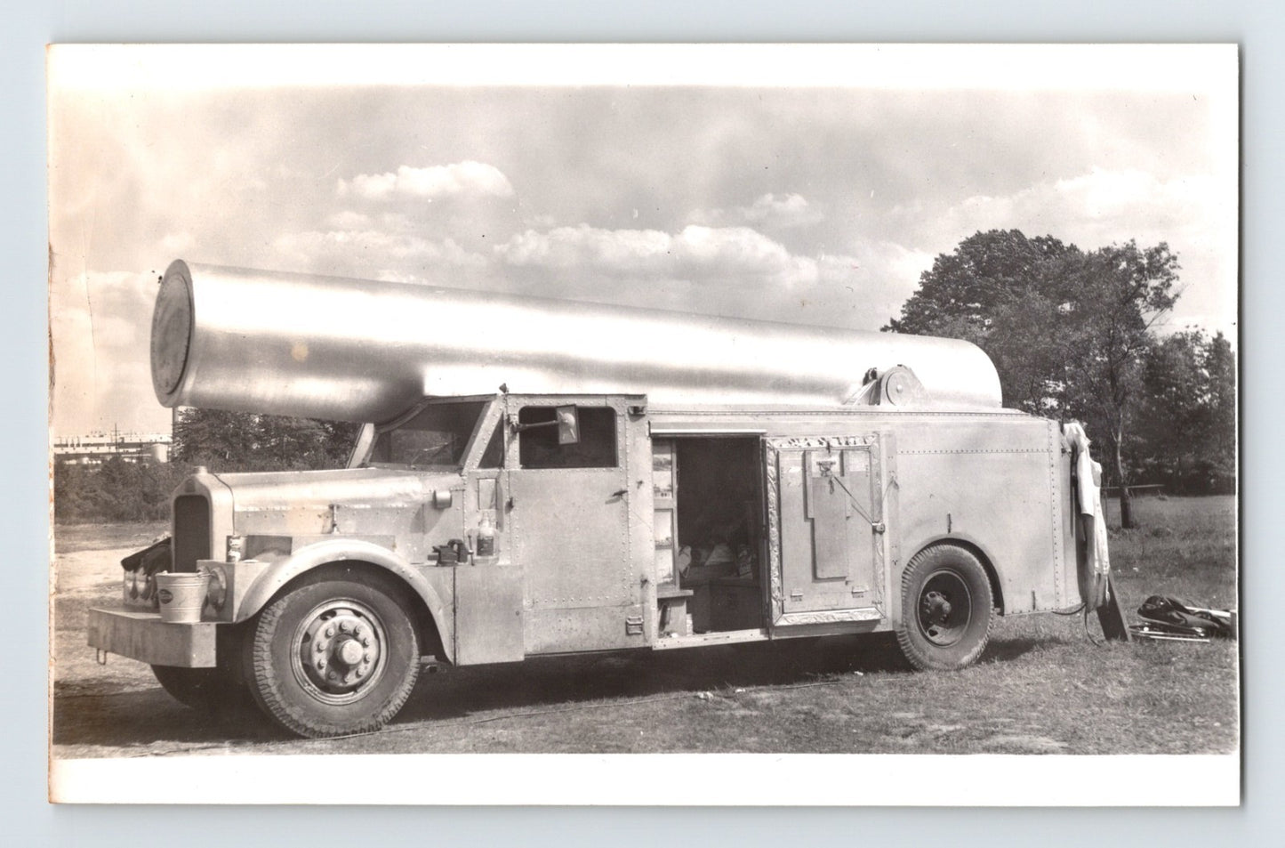 1959 human cannonball circus truck with mounted cannon stunt vehicle 5.5 x 3.5