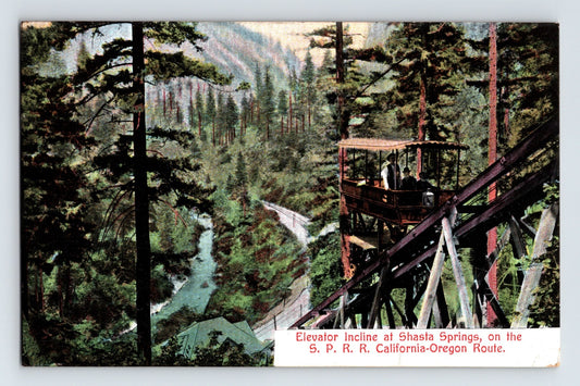 Shasta Springs California Elevator Incline Railway 1909 Postcard Posted Divided