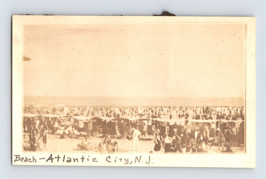Atlantic City New Jersey crowded beach bathing scene snapshot photograph