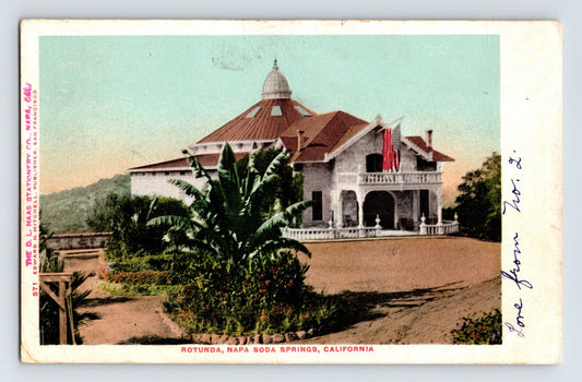 Napa California Soda Springs Rotunda 1906 postcard exterior view