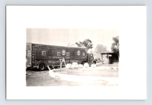 Wallace Clark Circus 1960 ticket truck trailer booth roadside setup photo