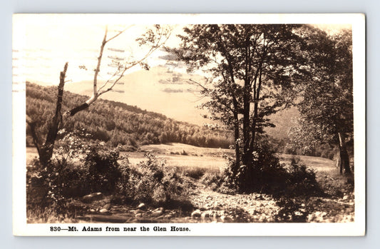 Mount Adams New Hampshire Glen House landscape trees hillside 1931 RPPC postcard