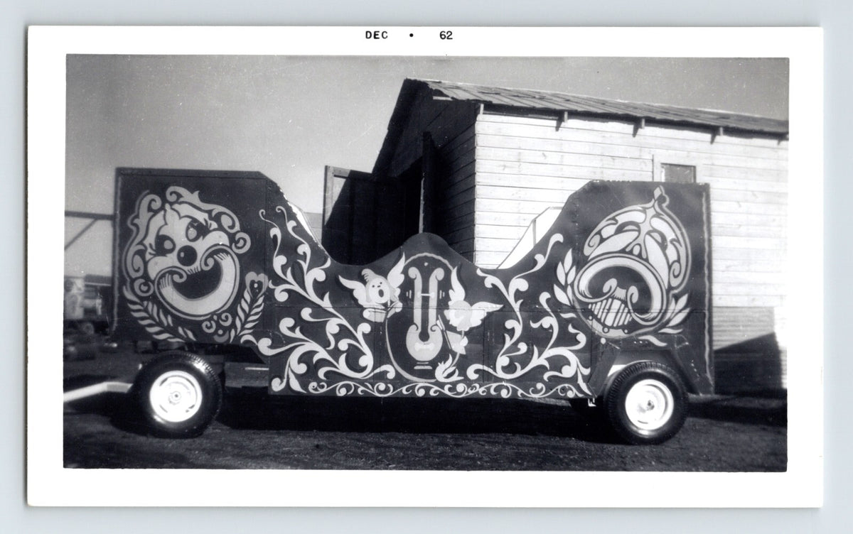 Kelly Miller Circus band chariot trailer ornate musical motifs Hugo Oklahoma 1962 photo