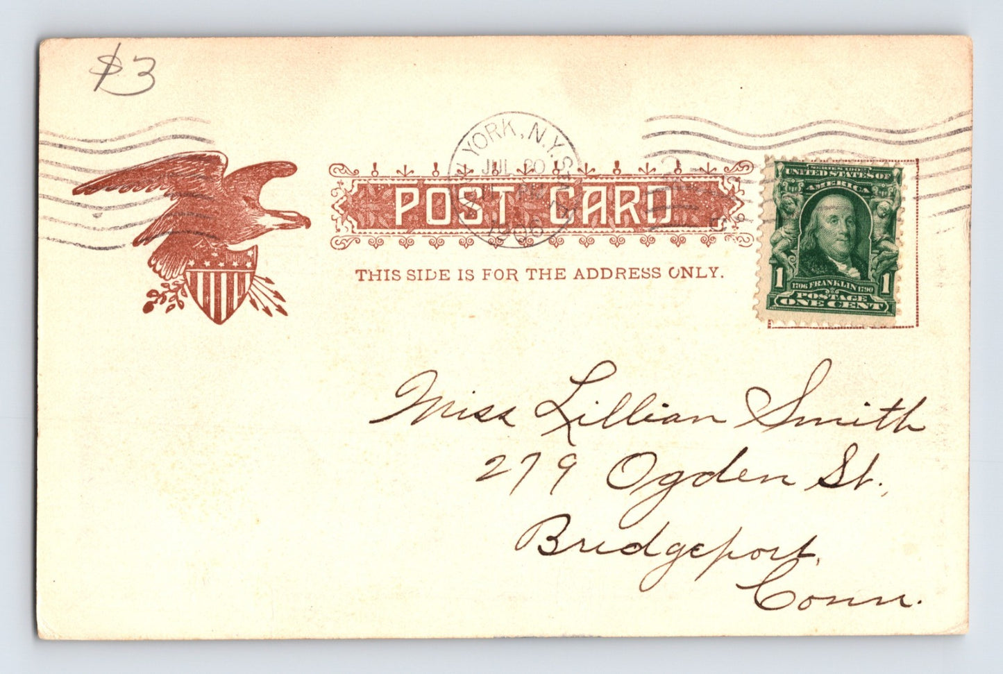 Rockaway Long Island New York Boardwalk Pier Beach Park 1906 Postcard Posted