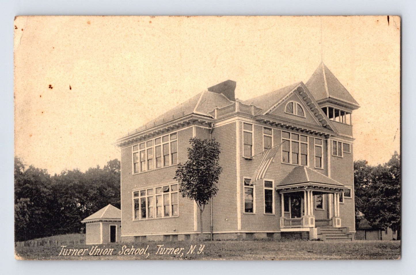 Turner New York Union School building 1910 postcard posted divided back