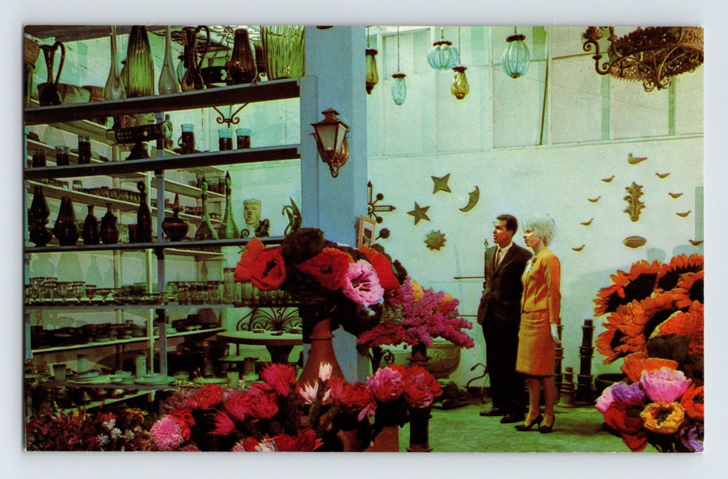 Tijuana Baja California Mexico Tolan shop interior mid century decor postcard 1960s