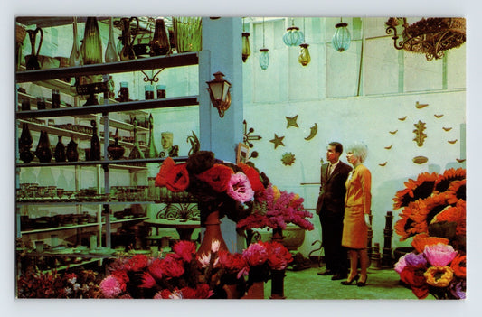 Tijuana Baja California Mexico Tolan shop interior mid century decor postcard 1960s