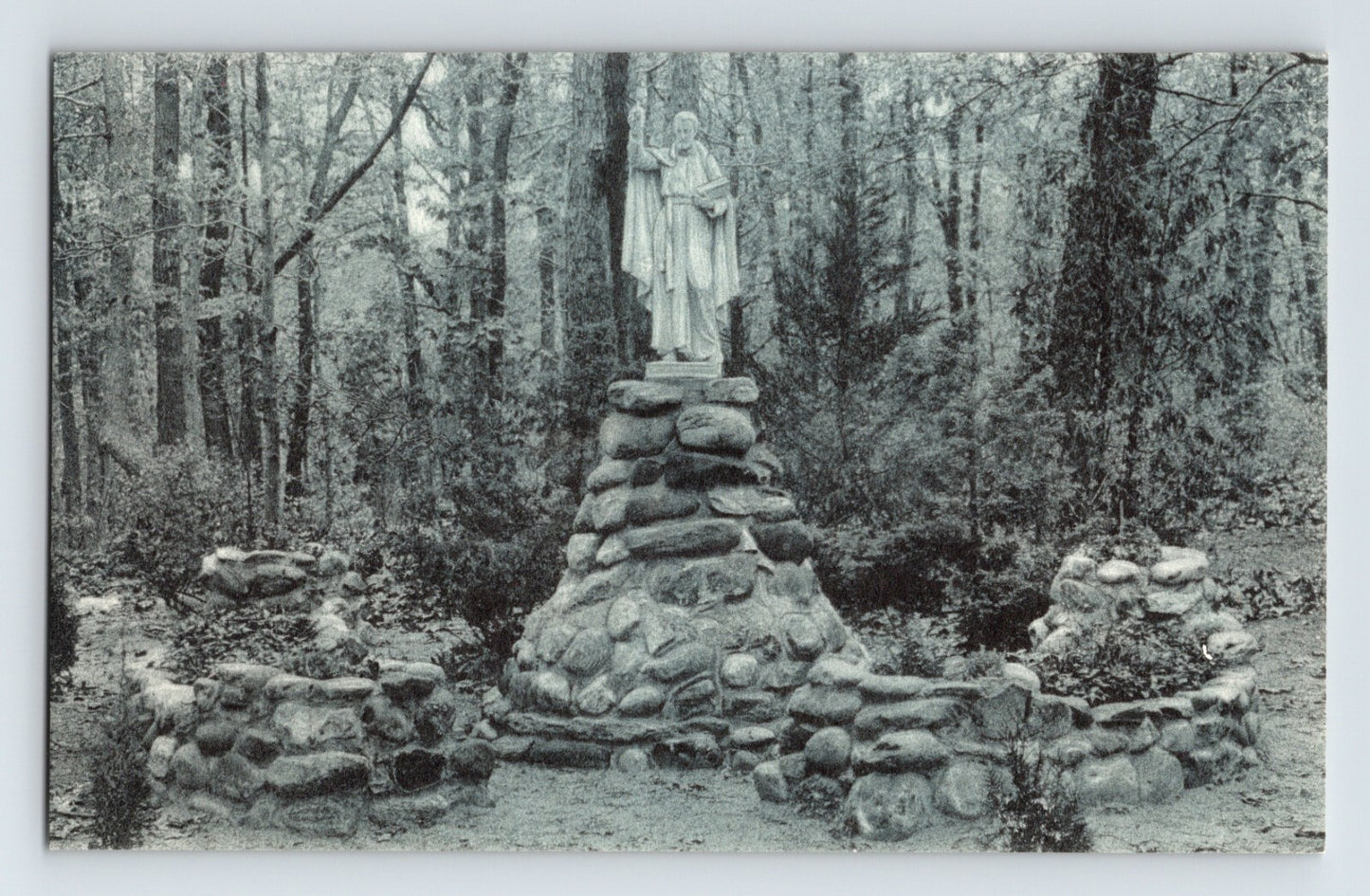 Lake Ronkonkoma New York Cenacle Convent Regis Shrine statue wooded setting 1930s postcard