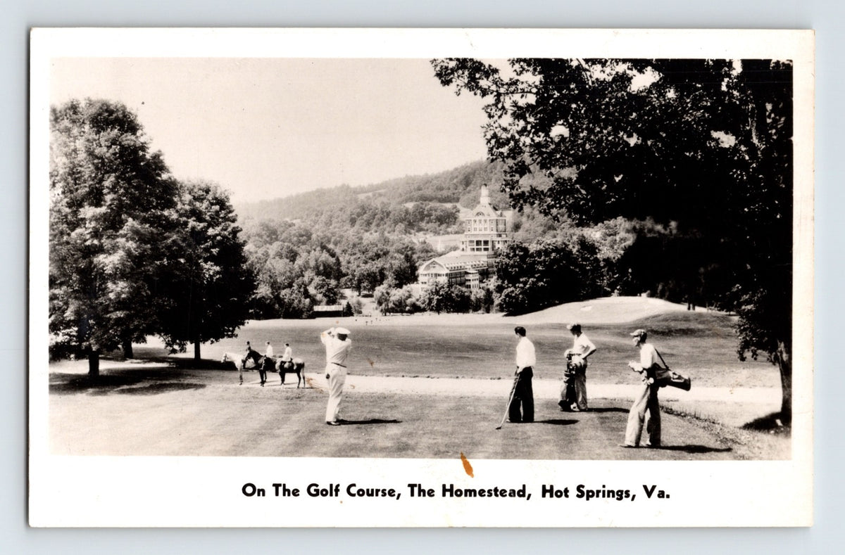 Hot Springs Virginia Homestead golf course players landscape RPPC postcard