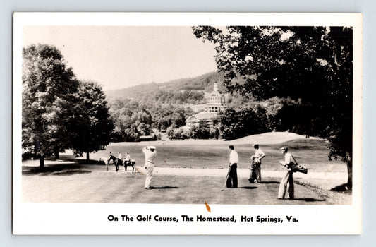 Hot Springs Virginia Homestead golf course players landscape RPPC postcard