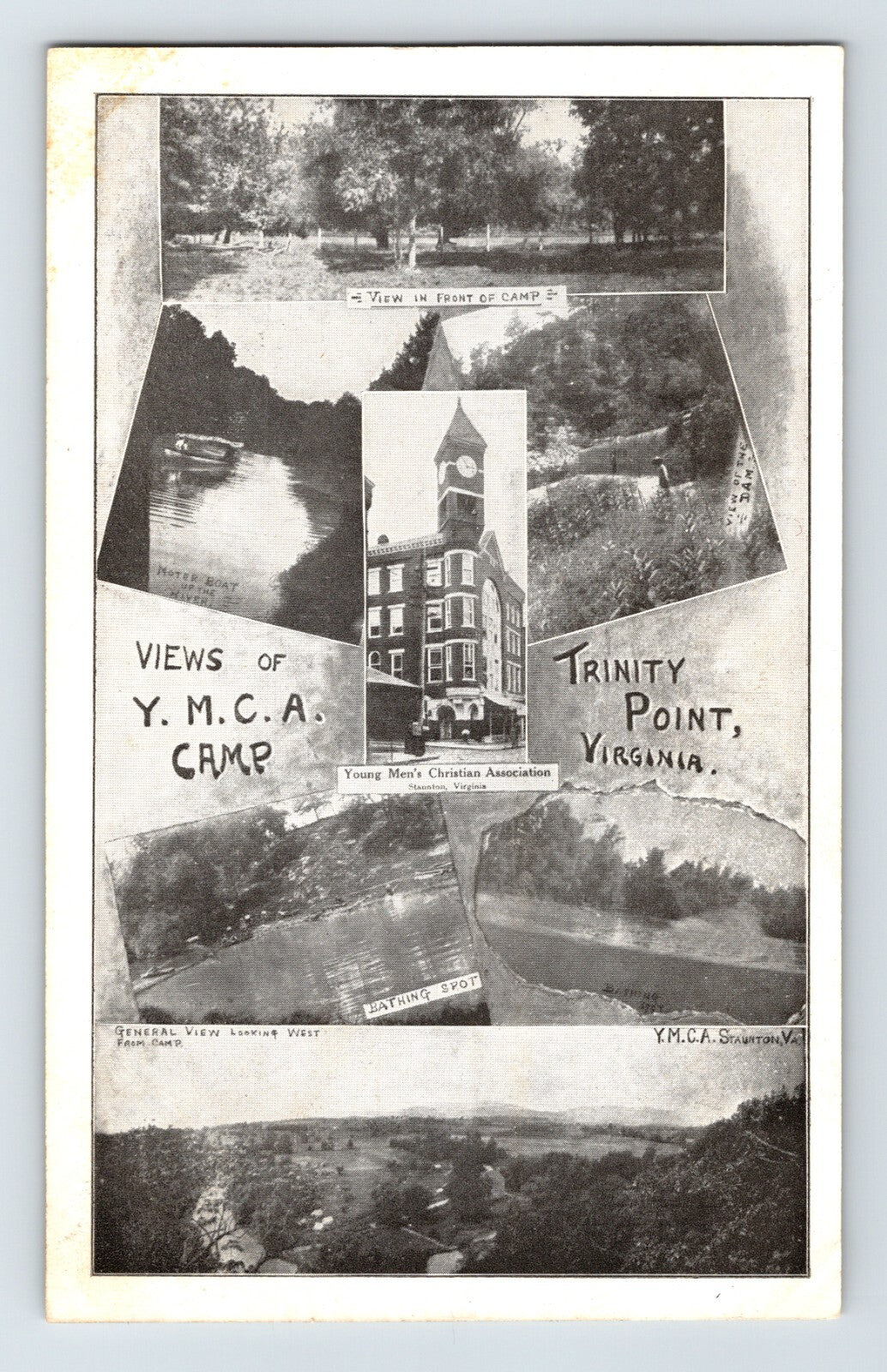 Postcard Virginia Trinity Point YMCA Camp Pre-1907 Unposted Undivided Back
