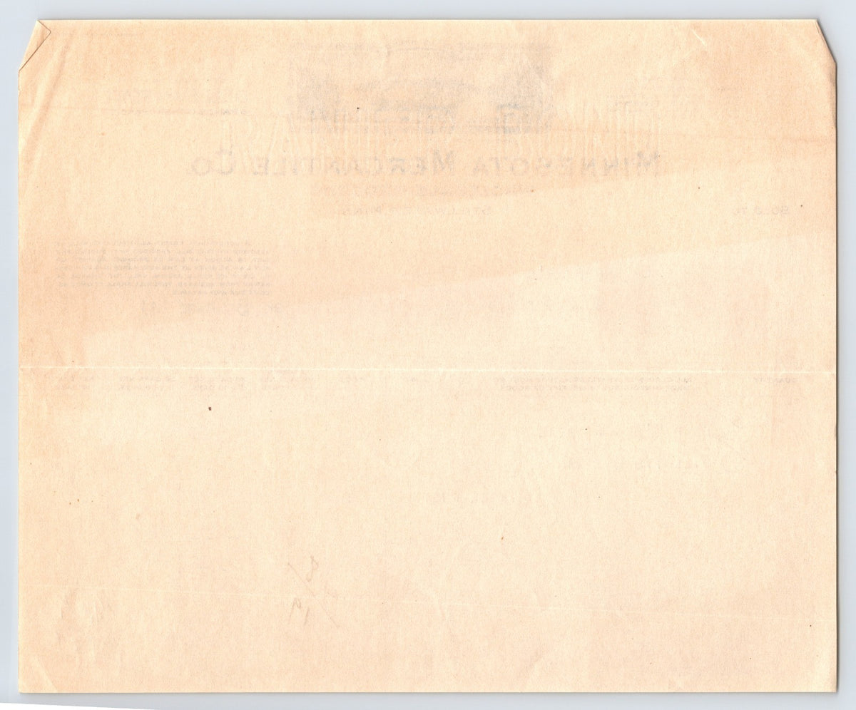 Stillwater Minnesota 1921 Minnesota Mercantile Grocery Billhead 8 x 7