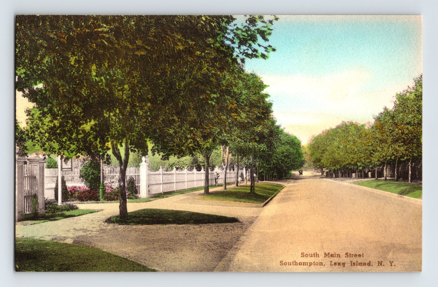 Southampton New York Long Island South Main Street 1930s Postcard Albertype