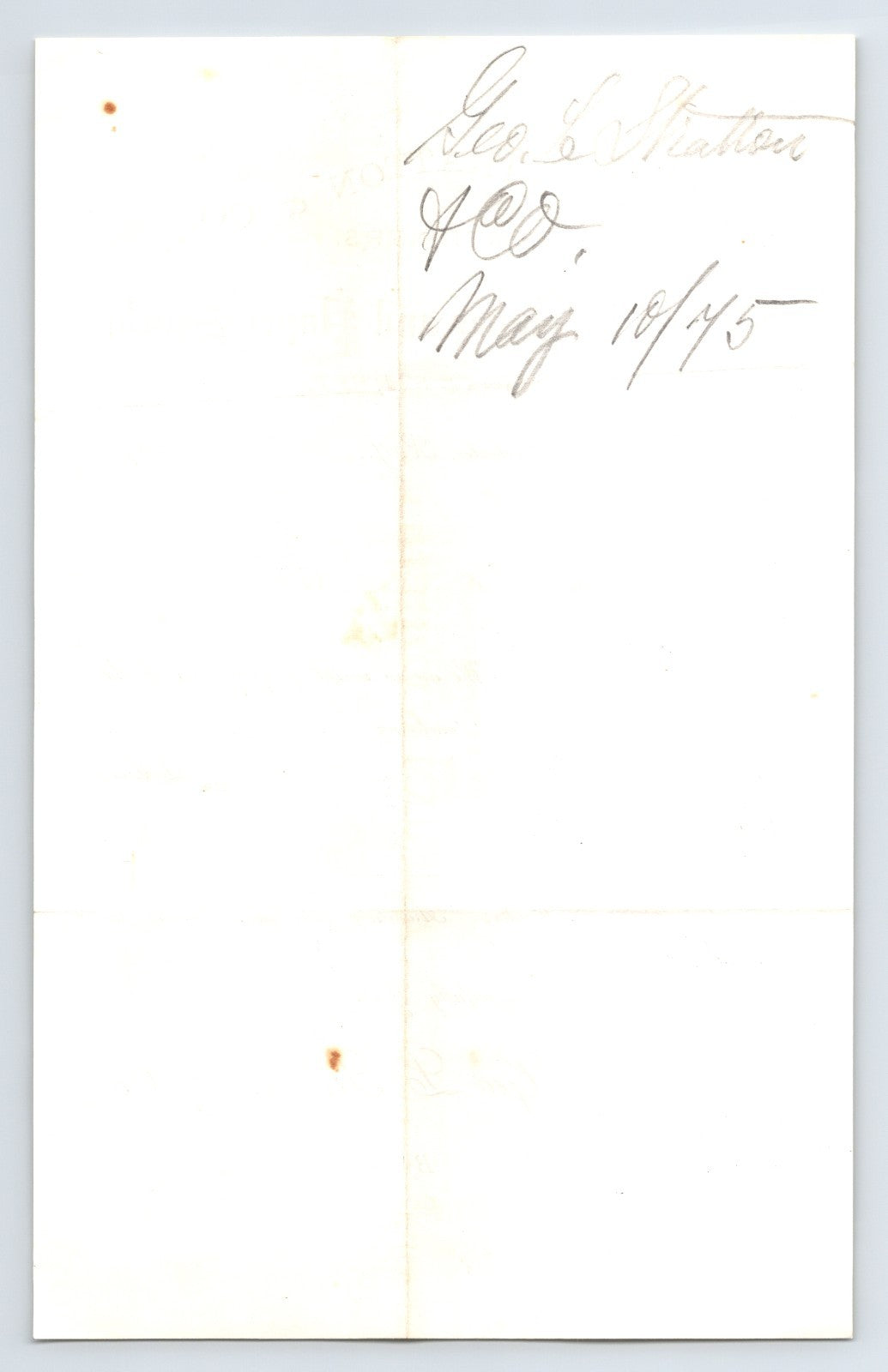 Rochester New York 1875 Geo. L. Stratton Stationers Paper Stock Billhead 8 x 5