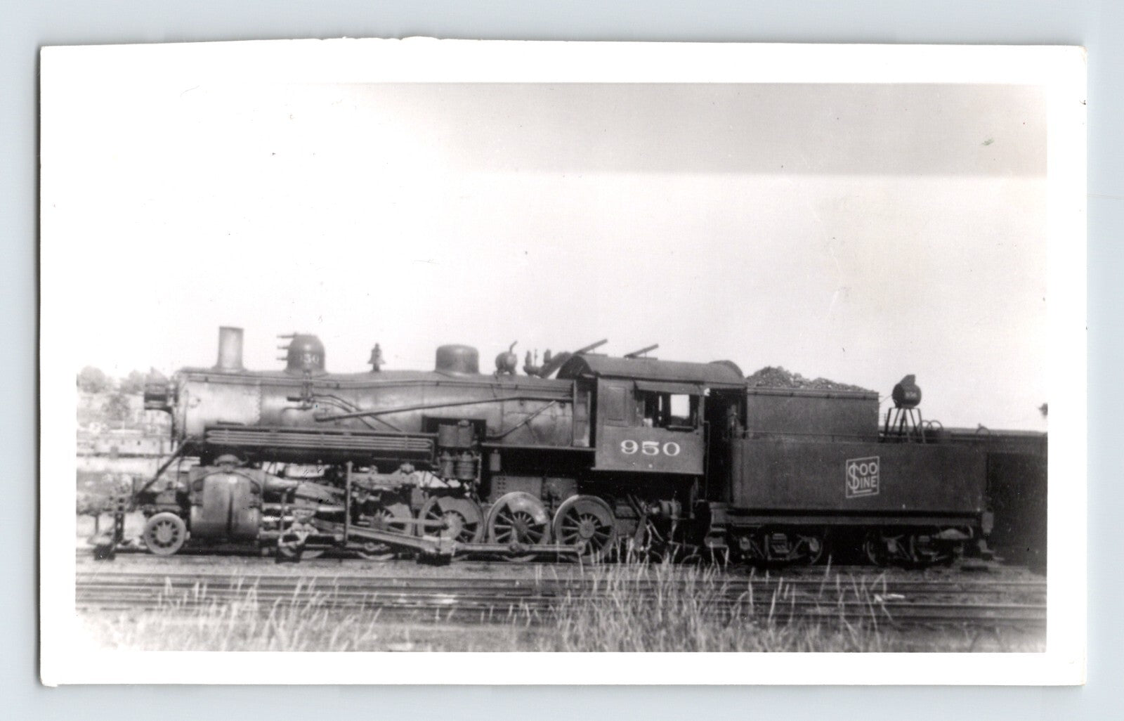 Soo Line Railroad 2-10-0 steam locomotive number 950 1940s photo