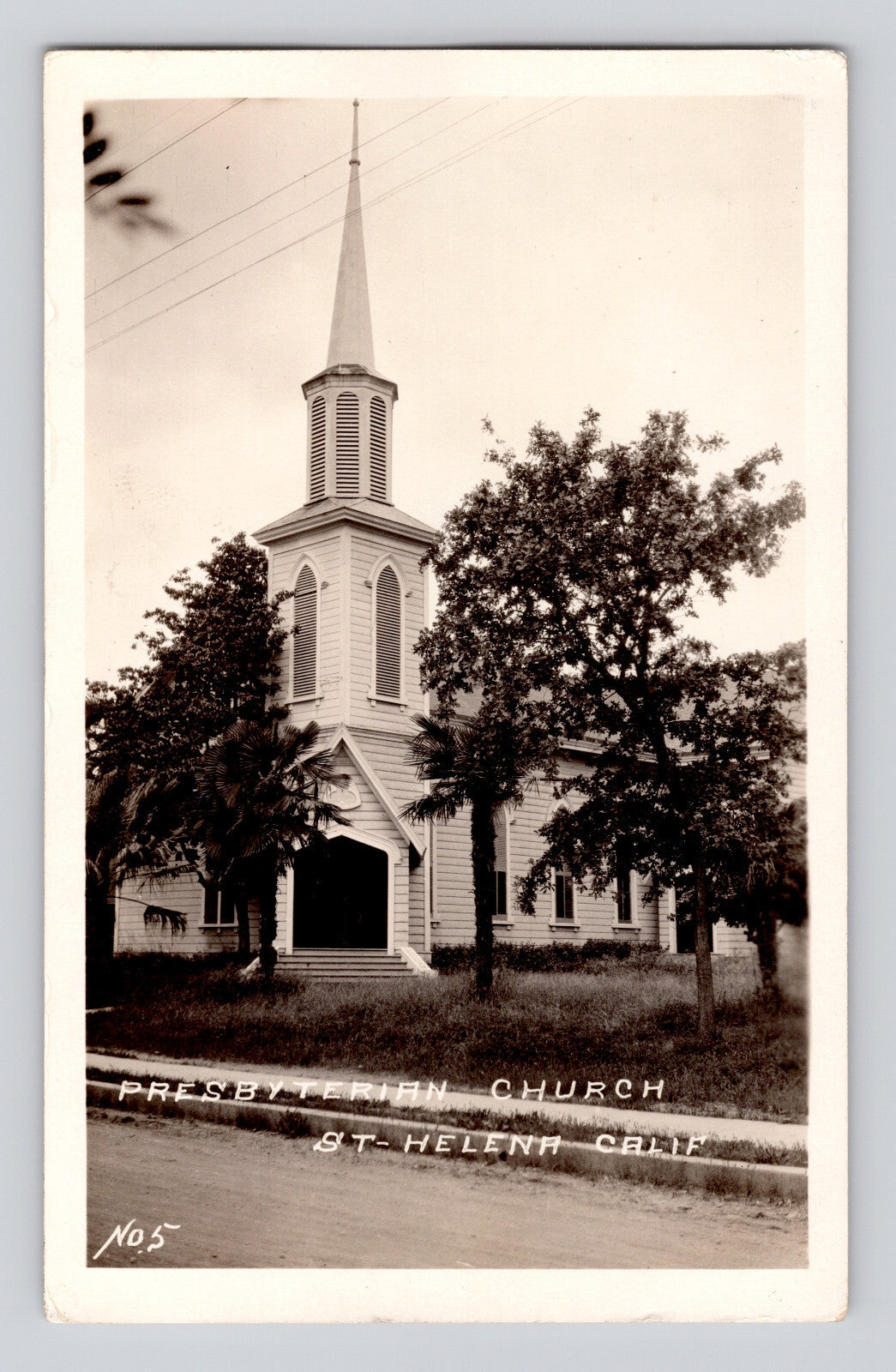 St Helena California Presbyterian Church 1920s RPPC Postcard Unposted AZO