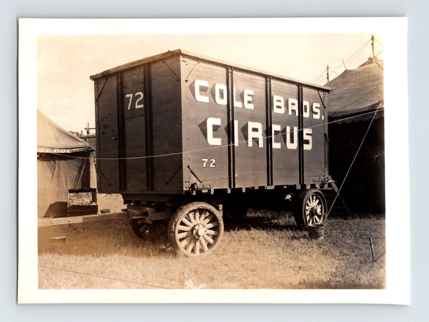 Cole Bros Circus 1946 wagon number 72 equipment trailer Wichita Kansas vintage photo