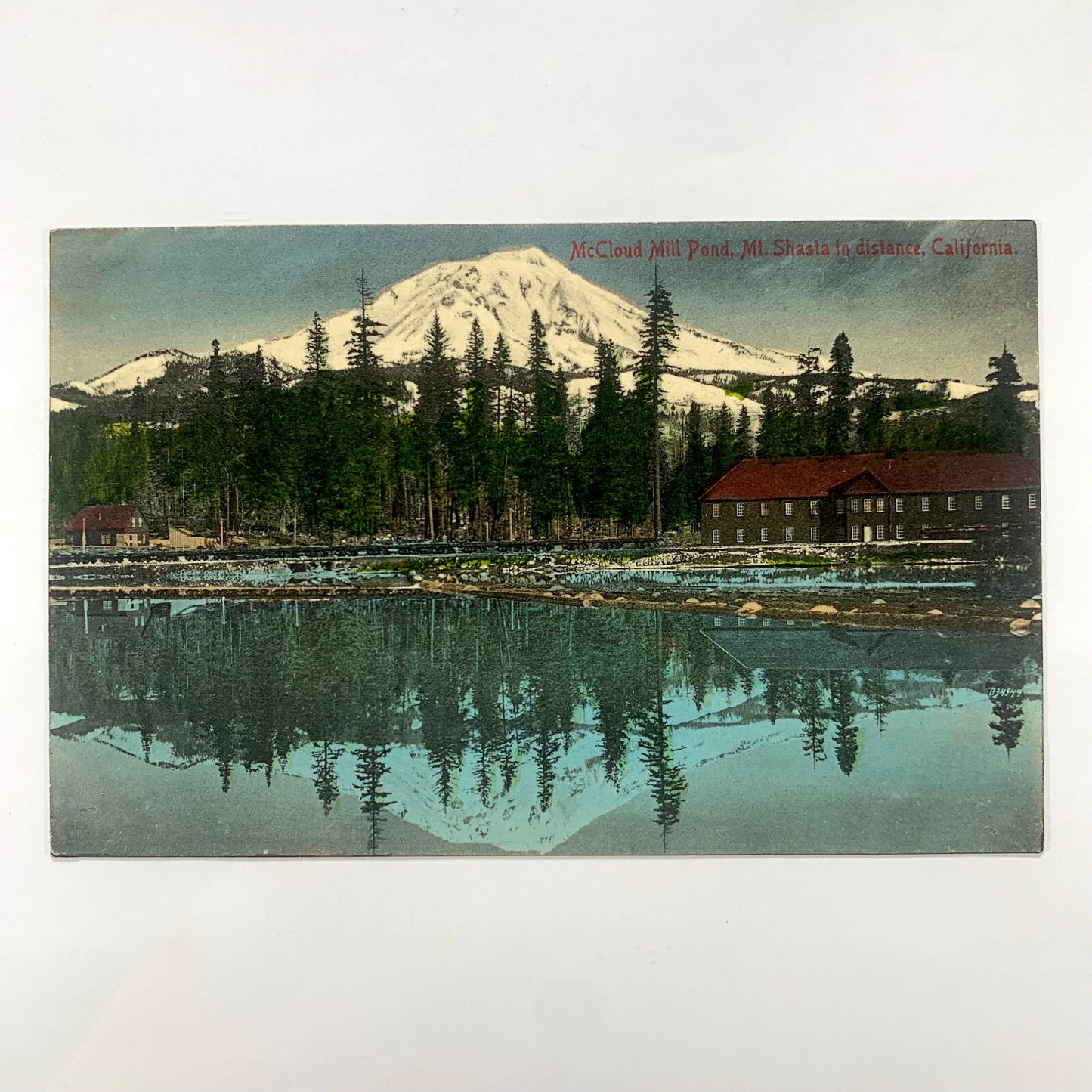 Mount Shasta California McCloud Mill Pond 1910s Postcard Divided Back