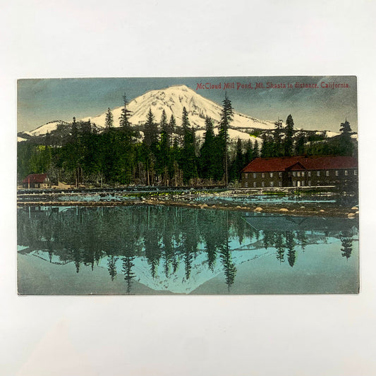 Mount Shasta California McCloud Mill Pond 1910s Postcard Divided Back