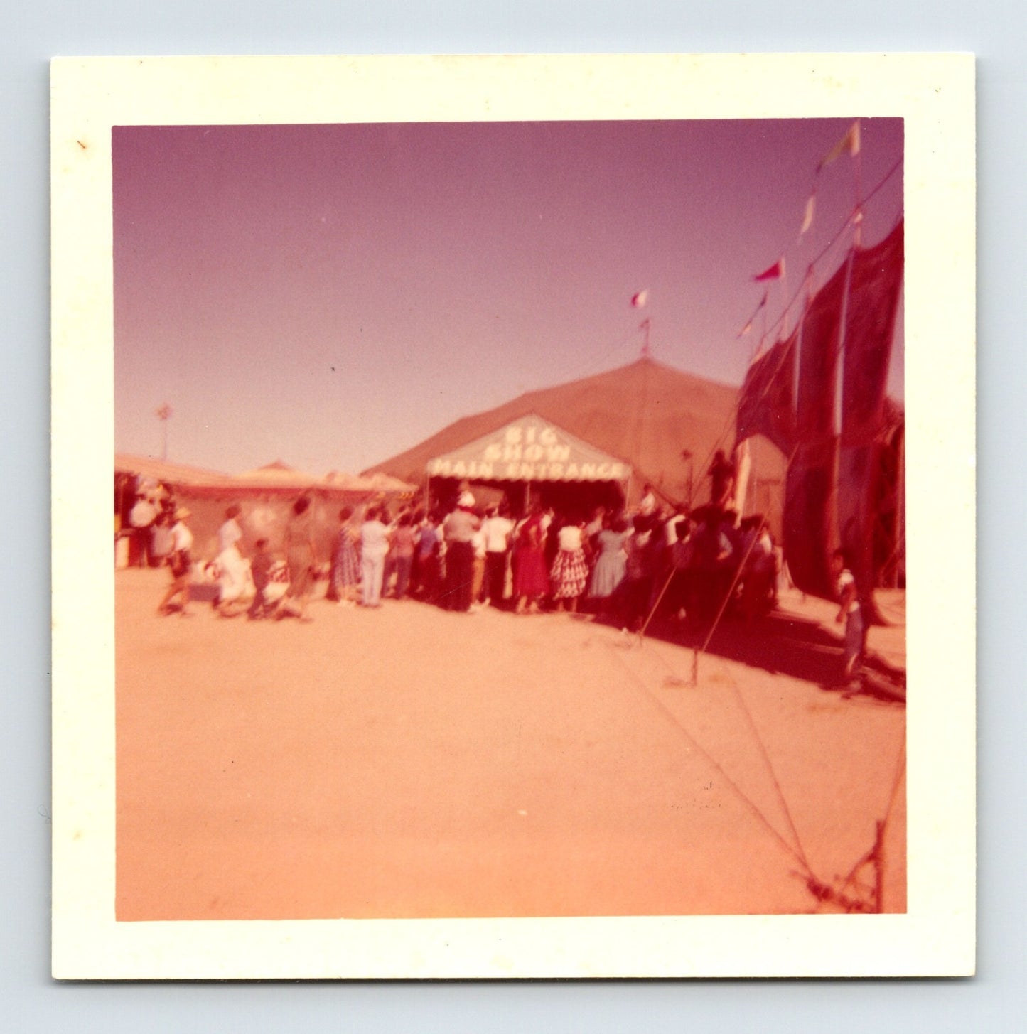 Cristiani Brothers Circus tent entrance crowd waiting 1960s photo