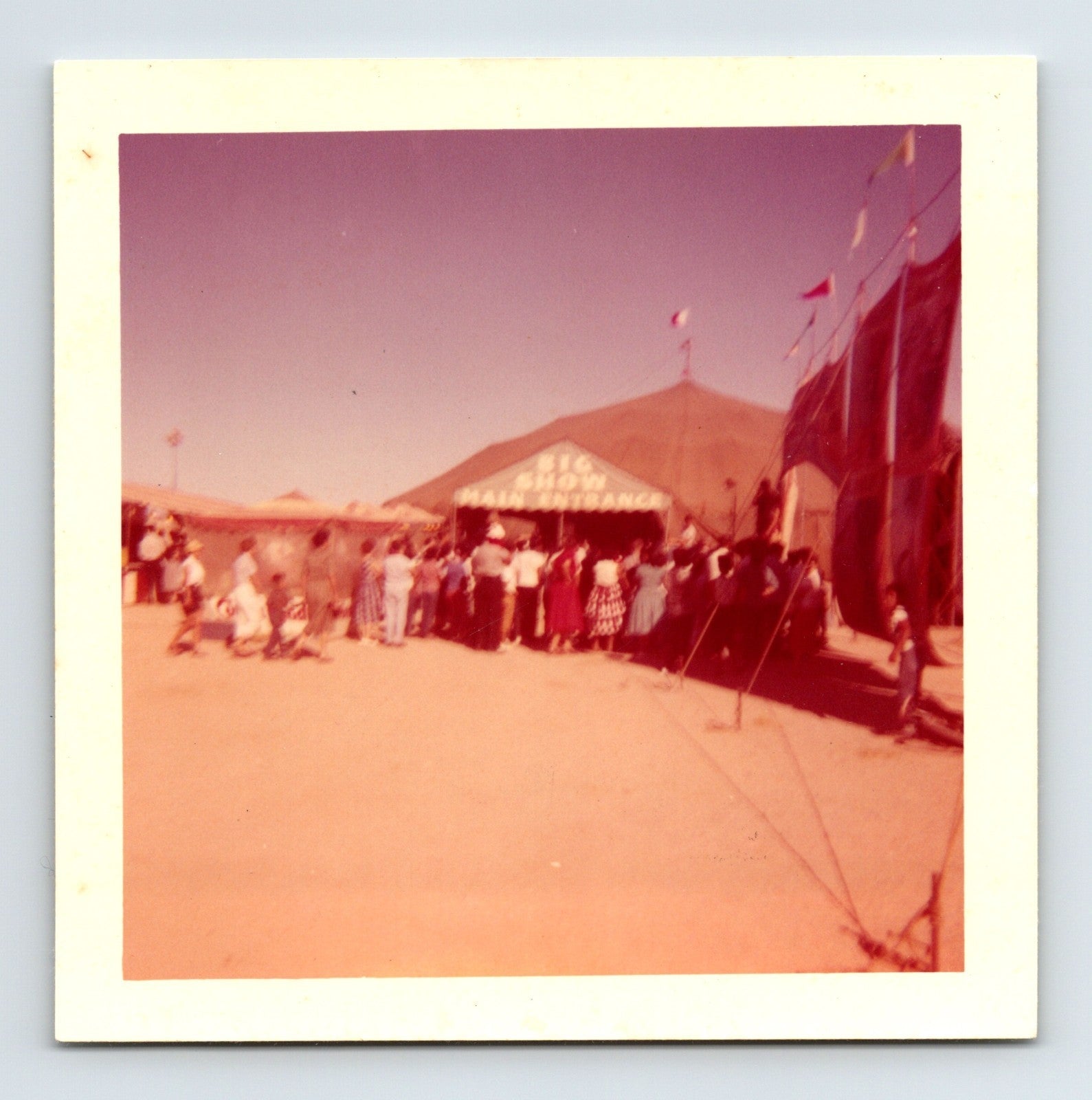 Cristiani Brothers Circus tent entrance crowd waiting 1960s photo
