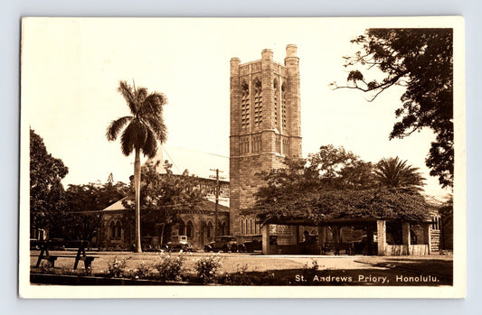 Honolulu Hawaii St Andrews Priory Girls School 1935 RPPC Postcard Posted