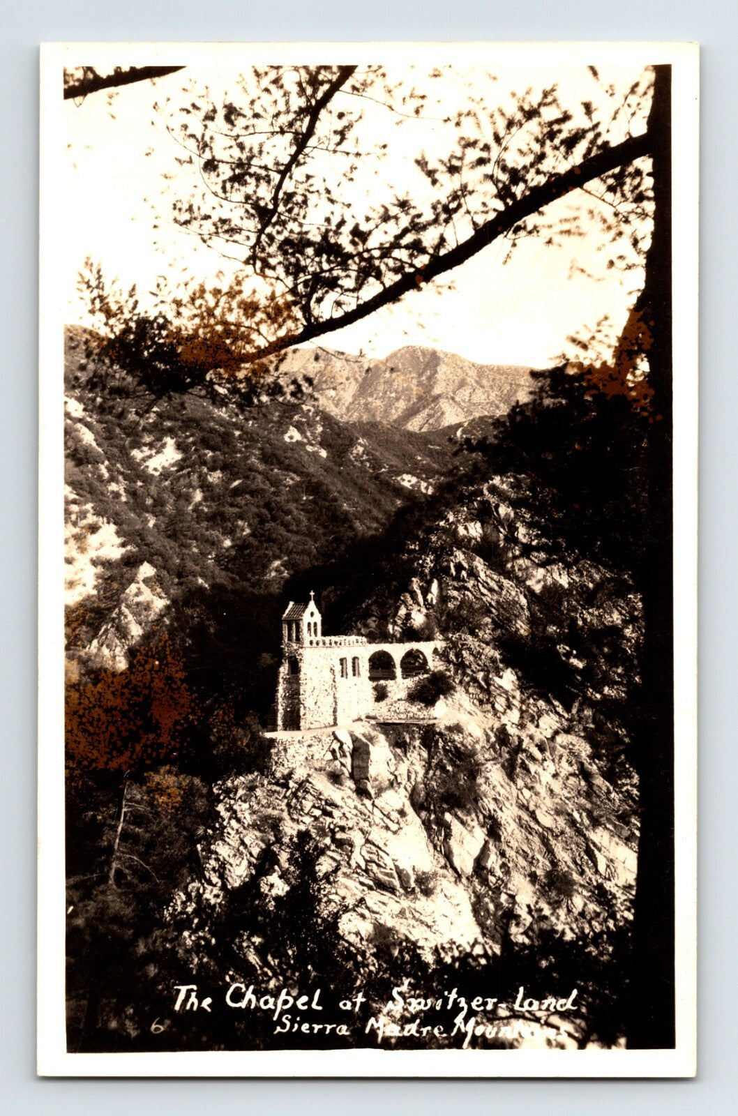 Switzer Land Resort chapel San Gabriel Mountains California photo postcard