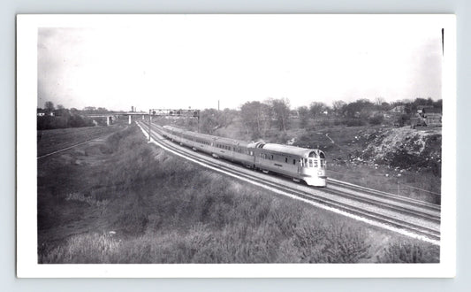 Burlington Route Twin City Zephyr streamlined train near Aurora Colorado 1937 railroad photo