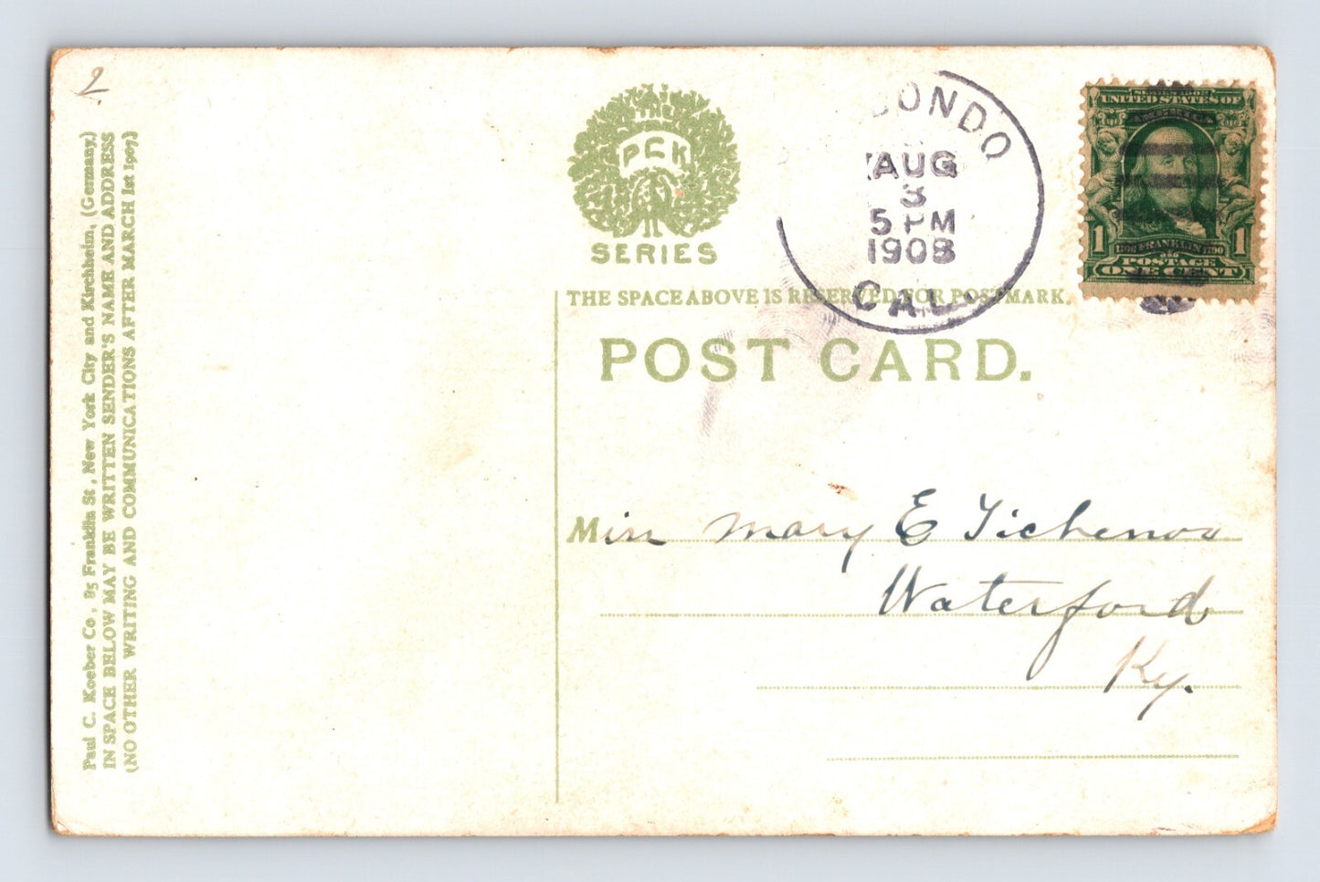Redondo Beach California Hotel And Beach 1908 Postcard Posted Divided Back